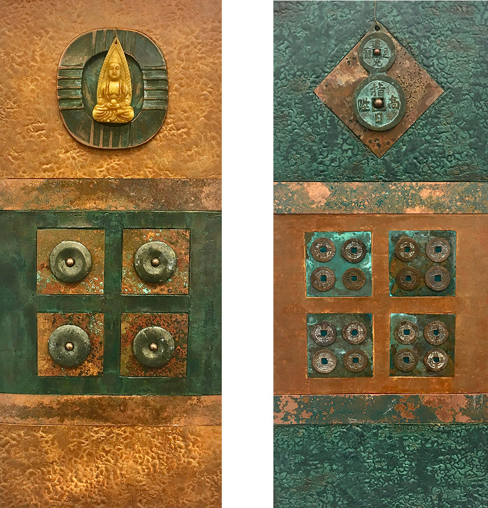 Asian Tablet Pair (Coin Table & Buddha Tablet)