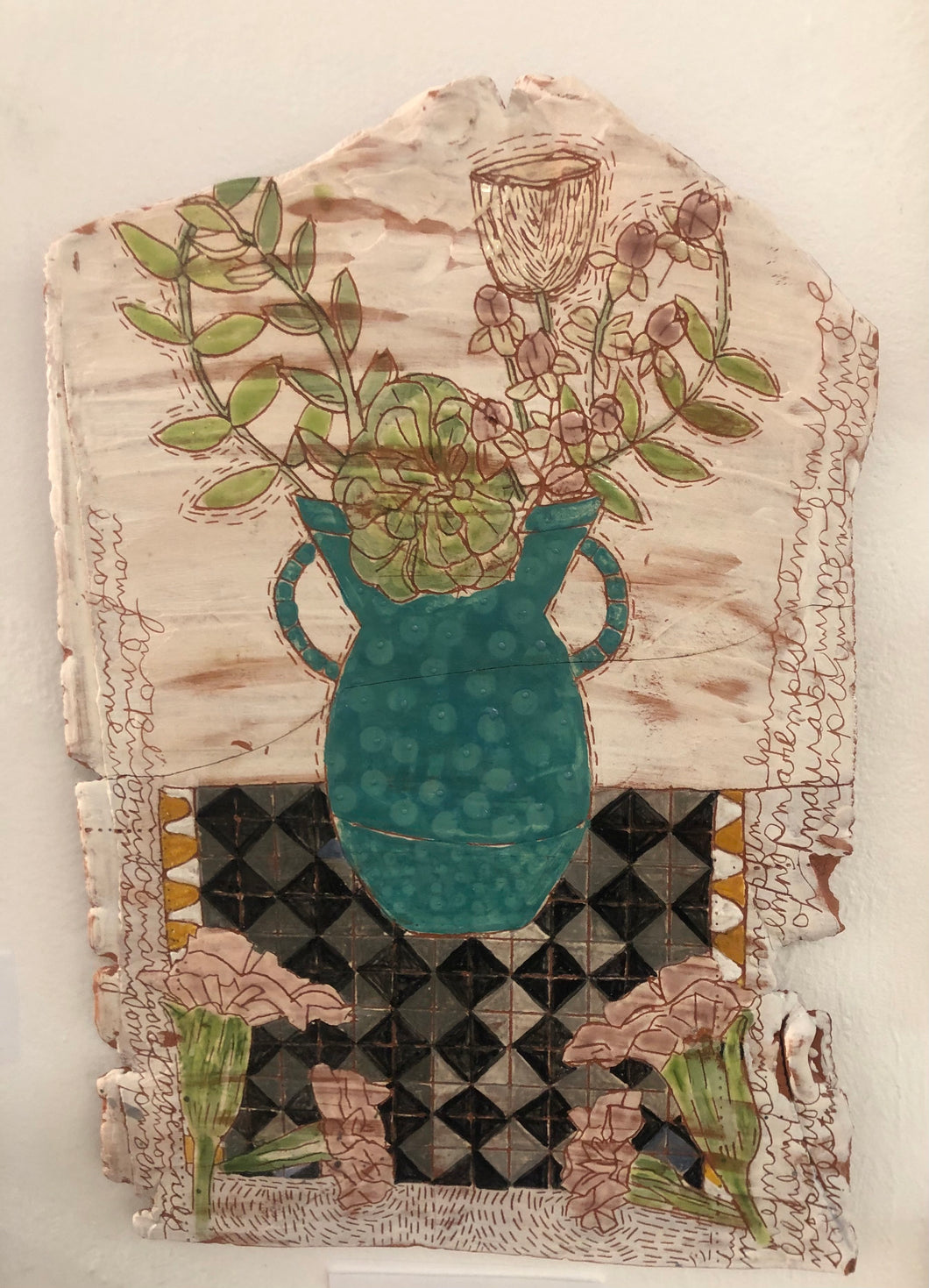 Clay Still Life- Vase on Carpet